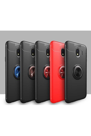 Samsung Uyumlu Galaxy J4 Kılıf Yüzüklü Magnetli Ravel Case