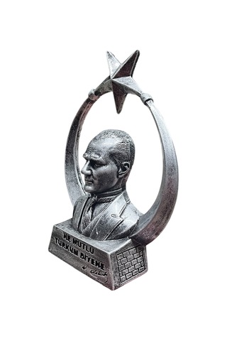 Atatürk Ayyıldız Biblo Heykel Gri