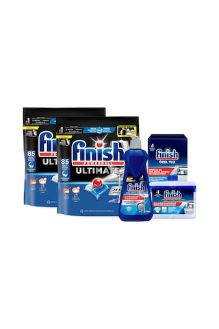 Finish Ultimate Bulaşık Makinesi Deterjanı Kapsül Tablet 170 Adet (85 x 2) + Temizlik Ve Bakım Seti