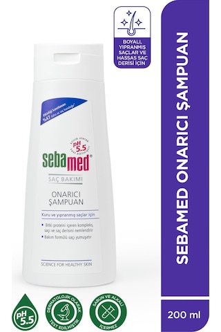 Sebamed Kuru ve Yıpranmış Saçlar İçin Nemlendirici Etkili Onarım Şampuanı 200 ML
