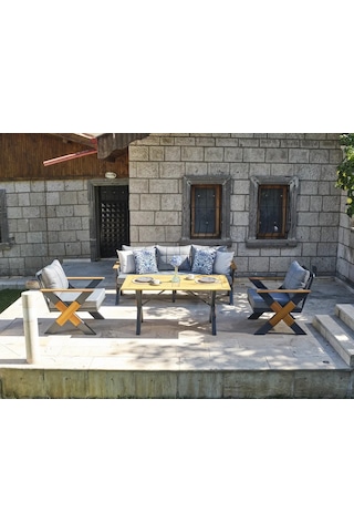 Lotus Bahçe Balkon Oturma Grubu Antrasit