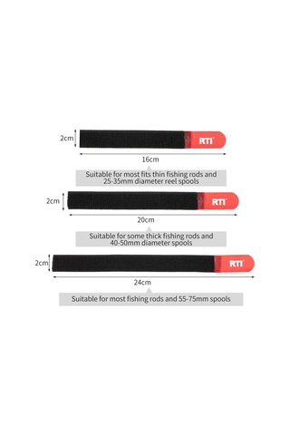 Folinda Nylon Elastik Olta Sapı Bağlama Kayışı, Yumuşak Kadife Döşeme, 2x20cm, Organizasyon Ve Taşıma İçin Dayanıklı