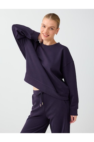 Jimmy Key Mor Yuvarlak Yaka Düz Kesim Modal Sweatshirt 6ww238328503
