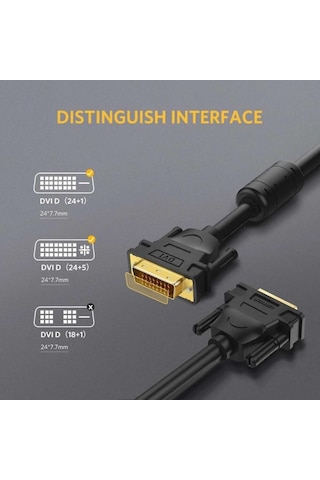 Ugreen 24+1 DVI to DVI 2K 60 Hz Görüntü Aktarma Kablosu 8 Metre