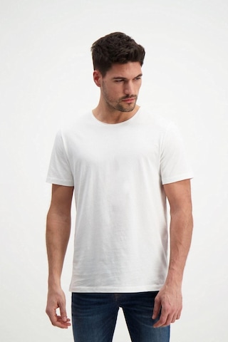 Rich Ekru Erkek Yıkamalı Basic T-shirt Beyaz