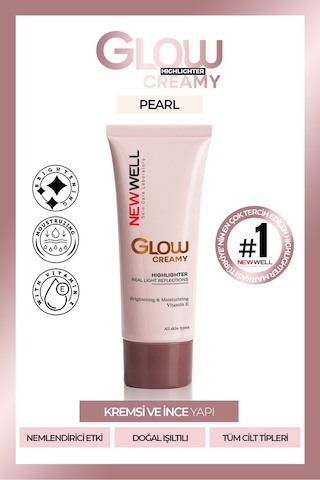 New Well Glow Creamy Highlighter Doğal Işıltılı Krem Aydınlatıcı 01 Pearl
