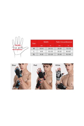 Geeksen Xl Mavi Yarım Parmak Eldiven: Silikon Amortisörlü, Uzun Bilek Kordonlu, Spor, Dağcılık, Bisiklet, Yoga Ve Egzersiz İçin Dayanıklı Nilon-elastan Mavi