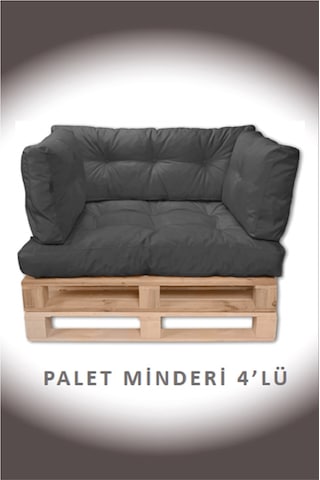 Dış Ve Iç Mekan Palet Bahçe Balkon Havuz Başı Yer Minderi Koltuk Minderi Takımı Gri Model