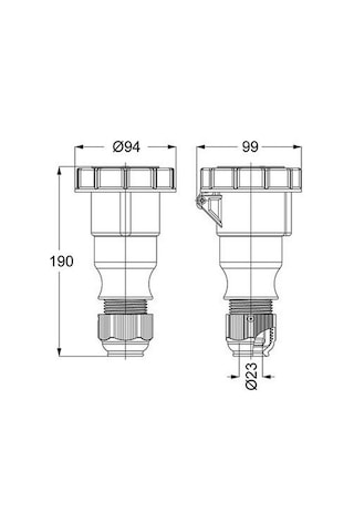 Mete Enerji 4x32a. Ip67 Uzatma Prizi Vidalı Bağlantı T310282v