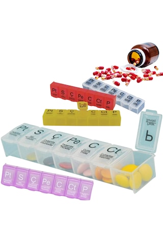 2 Adet Haftalık İlaç Kutusu İlaç Kutusu Düzenleyici