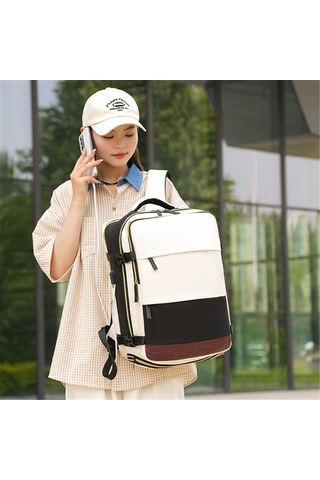 Erkekler İçin Seyahat Sırt Çantası, Usb Şarj Bağlantı Noktası Ve Ayakkabı Kesesi İle Sırt Çantası Üzerinde Taşıma, Tsa 15,6 İnç Dizüstü Bilgisayar Sırt Çantası Uçuş Onaylandı, Hafta Sonu İş Yürüyüşü Bej