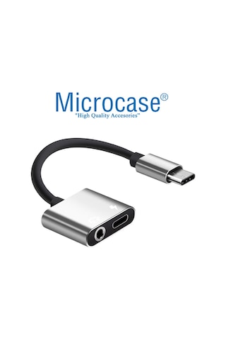 Type-C 2In1 Şarj ve Kulaklık Çevirici Adaptör Gümüş Al2301