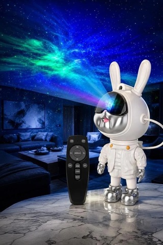 Premium Dekoratif Oda Işığı Aydınlatma Astronot Projektör Galaxy Star Lw39 Beyaz Çok Renkli