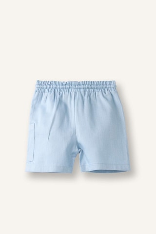 Defacto Elastik Bağlamalı Bel Keten Mavi Şort Erkek Bebek H8140a526hsbe523 Mavi-be523