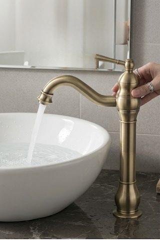 Çanak Rustik Lavabo Bataryası Antik Uzun Antik Rustik Eskitme