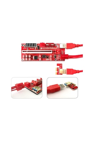 Unichrome Riser V014 Pro 3  PCI-E X16 Güç Girişli Sıcaklık ve Voltaj Göstergeli Ekran KartıYükseltici