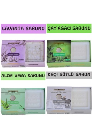 ﻿Hmd Bitkisel Kozmetik Aloe Vera + Çay Ağacı + Keçi Sütü + Lavanta Sabunu 4 x 125 G