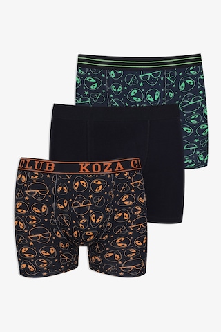 Koza İç Giyim Erkek 3'lü Pamuklu Likralı Boxer Ko9003bx-8 Siyah