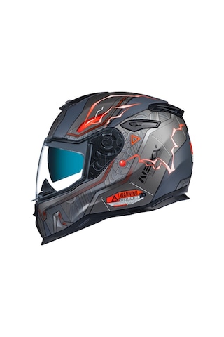 Kask Nexx Sx.100 Gıgabot Mat Gri-Kırmızı