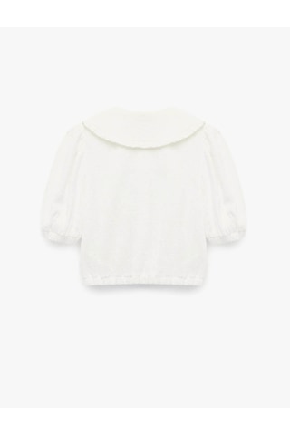 Koton Düğmeli Crop Bebe Yaka Ekru Kız Çocuk Bluz 6skg60066aw