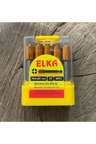 Elka Ph2 Stoplu Vida Sıkma Ucu Mıknatıslı Yıldız Bits Uç Yıldız Uç 65mm 10adet