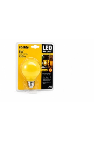 Ecolite Led Bug Light 8w Sarı Işık Sinek Azaltıcı Led Ampul Beden-Renk Tek Beden-Sarı