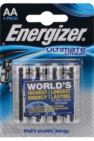 Energizer E91 Ultimate Lityum Blister AA Kalem Pil 4'lü