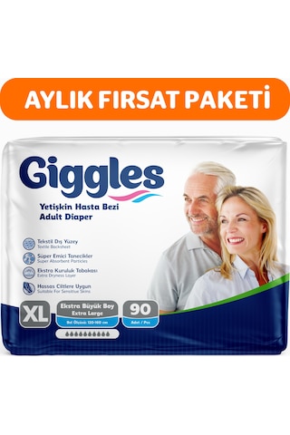 Giggles Yetişkin Bel Bağlamalı Hasta Bezi Extralarge 3 x 30'Lu