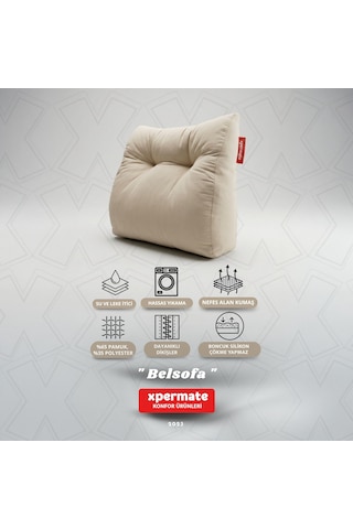 Belsofa Bel Ve Sırt Destek Yastığı Kanepe, Berjer, Tv Ve Oyuncu Koltuğu İçin Sırt Yastığı Bej