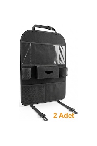 2 Adet Araç İçi Koltuk Arkası Organizer Koruyucu Kılıf Eşya Düzenleyici Tablet Tutucu Organizer