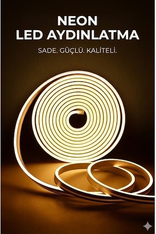 5 Metre Esnek Neon Led Şerit - 12v Dekoratif Ambiyans Aydınlatması Tak Çalıştır
