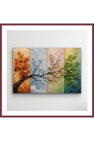 Storeşahin 4 Mevsim Ağaç Kanvas Tablo 20x30 Cm Shn0720 Çok Renkli