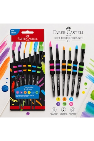 Faber-castell Soft Touch Fırça Seti 6 Lı Siyah