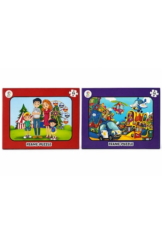 2 Li Frame Puzzle Seti 24 Parça Eğitici Çocuk Yapbozu 1