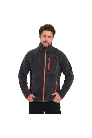 Genius Store Erkek Tam Fermuarlı 3 Cepli Outdoor Polar Ceket Tactical Flecee Polar Füme