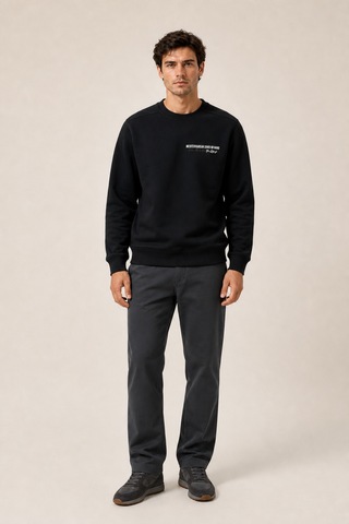 Redline Takes Bisiklet Yaka Kışlık Regular Fit Sweatshirt Siyah