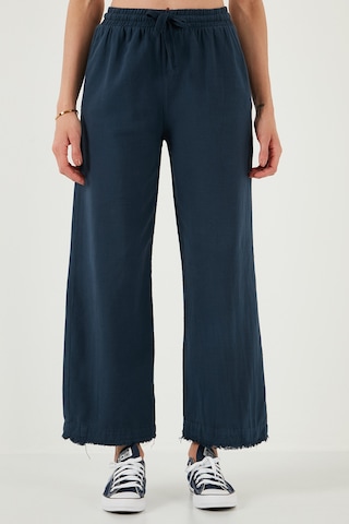 Lela Pamuklu Relaxed Fit Yüksek Bel Geniş Paça Bayan Pantolon 668Yp5275 Lacivert