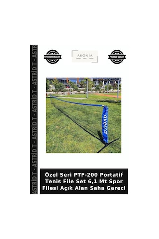 Özel Seri Ptf-200 Portatif Tenis File Set 6,1 Mt Spor Filesi Açık Alan Saha Gereci Çok Renkli