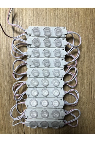 12 Volt 3 Lü 3 Watt Geniş Lensli 3030 Modül Led 10 Adet Beyaz 12 Volt 3 Lü 3 Watt Geniş Lensli 3030 Modül Led 10 Adet Beyaz