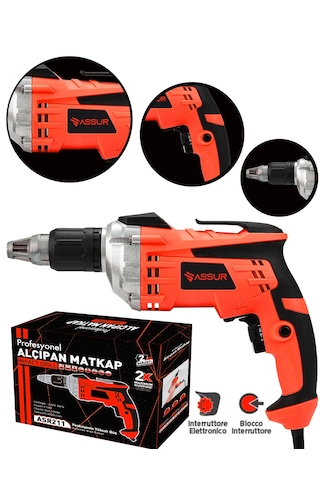 Assur ASR211 710W 90Nm Alçıpan Vidalama Kırmızı
