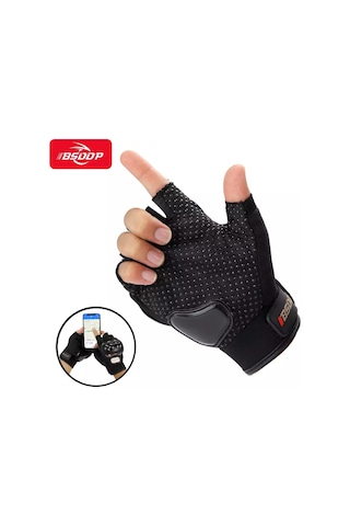 MOONRIDER Efili Yarım Parmak Korumalı Pro Motorcu Motosiklet Eldiveni