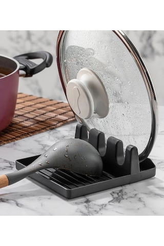 Bayev 2 Adet Kirli Kaşıklık Kepçe Altlığı Tencere Kapak Tutucu Ve Kaşıklık - Tencere Kapağı Standı