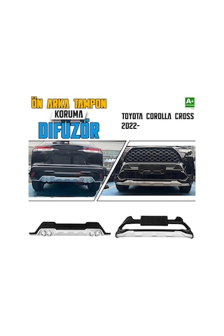 S-dizayn Toyota Corolla Uyumlu Cross Ön Ve Arka Tampon Koruma Difüzör Seti 2022 Üzeri A+ Kalite