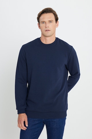 Ac&Co / Altınyıldız Classics  Erkek Lacı 2 İplik Sıcak Tutan Standart Fit Normal Kesim Bisiklet Yaka Sweatshirt Lacı Lacivert