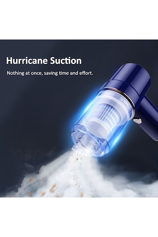 Maiyame 4000pa Güçlü Emişli 3 Ü 1 Arada Mini Elektrikli Süpürge, Led Aydınlatmalı Ve Taşınabilir 2 Nozul + 2 Fırça + Yer Fırçası + Usb Kablo