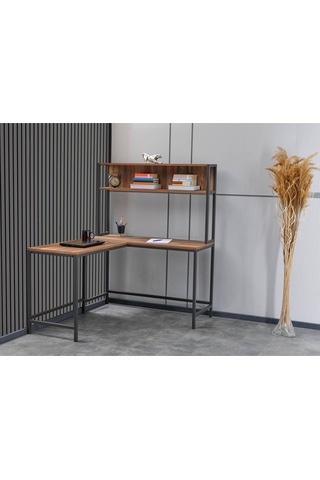 Çalışma Masası 140x120x75 Cm Sağ Sol Yönlü Siyah