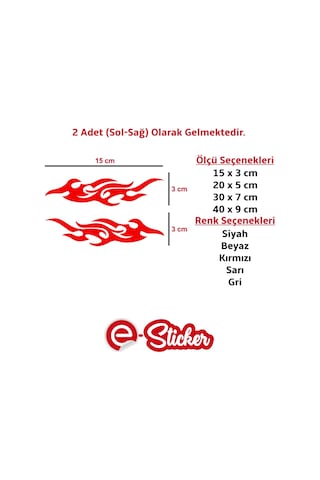 2 Adet Alev Oto Sticker