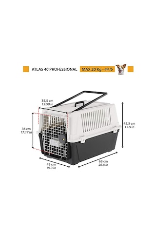 Ferplast Atlas 40 Orta Boy Köpekler İçin Taşıma Kutusu, Köpek Taşıma Kutusu, Güvenlik Kilidi, Havalandırma Izg
