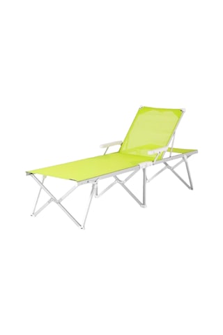 Foldzen Katlanabilir Şezlong 5 Kademe Ayarlı, Uv Korumalı Kumaş, Hafif Ve Taşınabilir, 120 Kg Taşıma Kapasiteli, Alüminyum Gövdeli Plaj-bahçe-havuz Şezlongu Neon Yeşil/lacivert Neon Yeşil Açık Bej