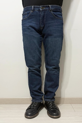 Hacker Denim Hacker Dmctekstil Erkek Y1002 Yüksek Bel Rahat Kesim Boru Paça Jean Pantolon Lacivert